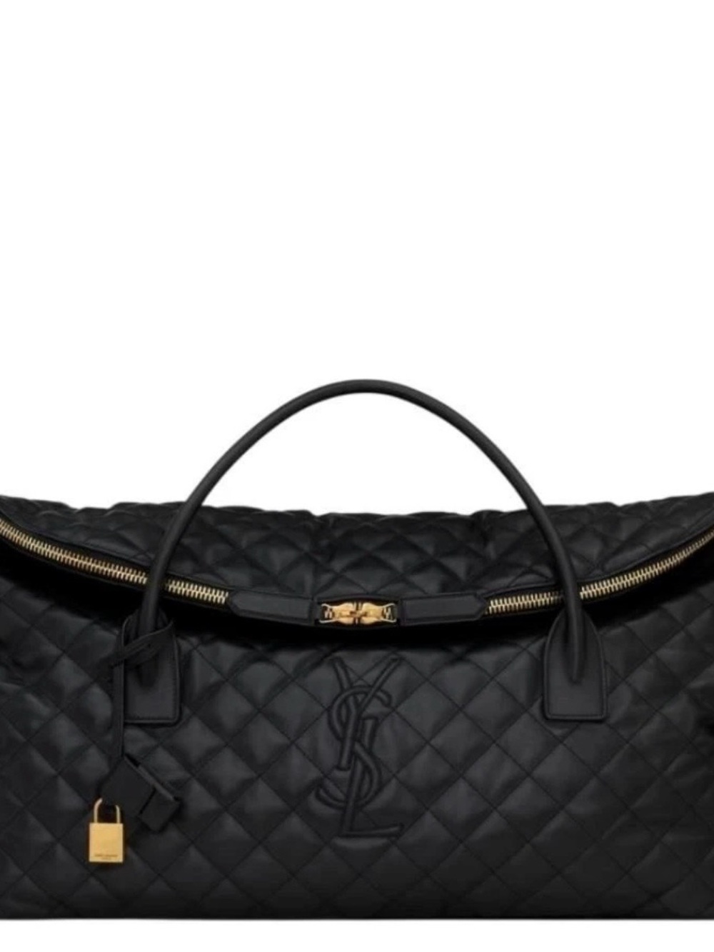 Saint Laurent Black Quilted Leather ES Travel Bag NWT